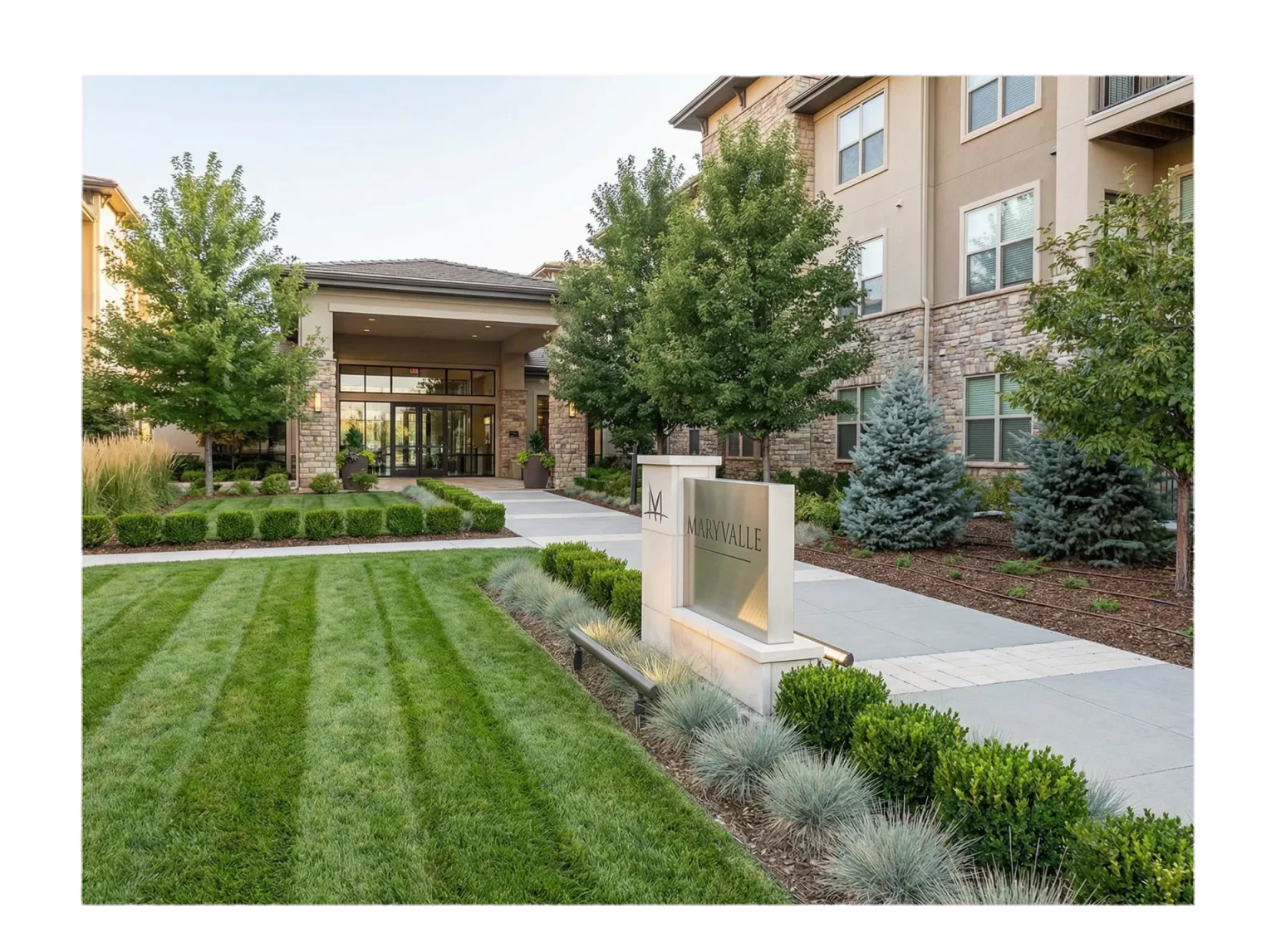 Arvada property entrance with upgraded landscaping and clean curb appeal